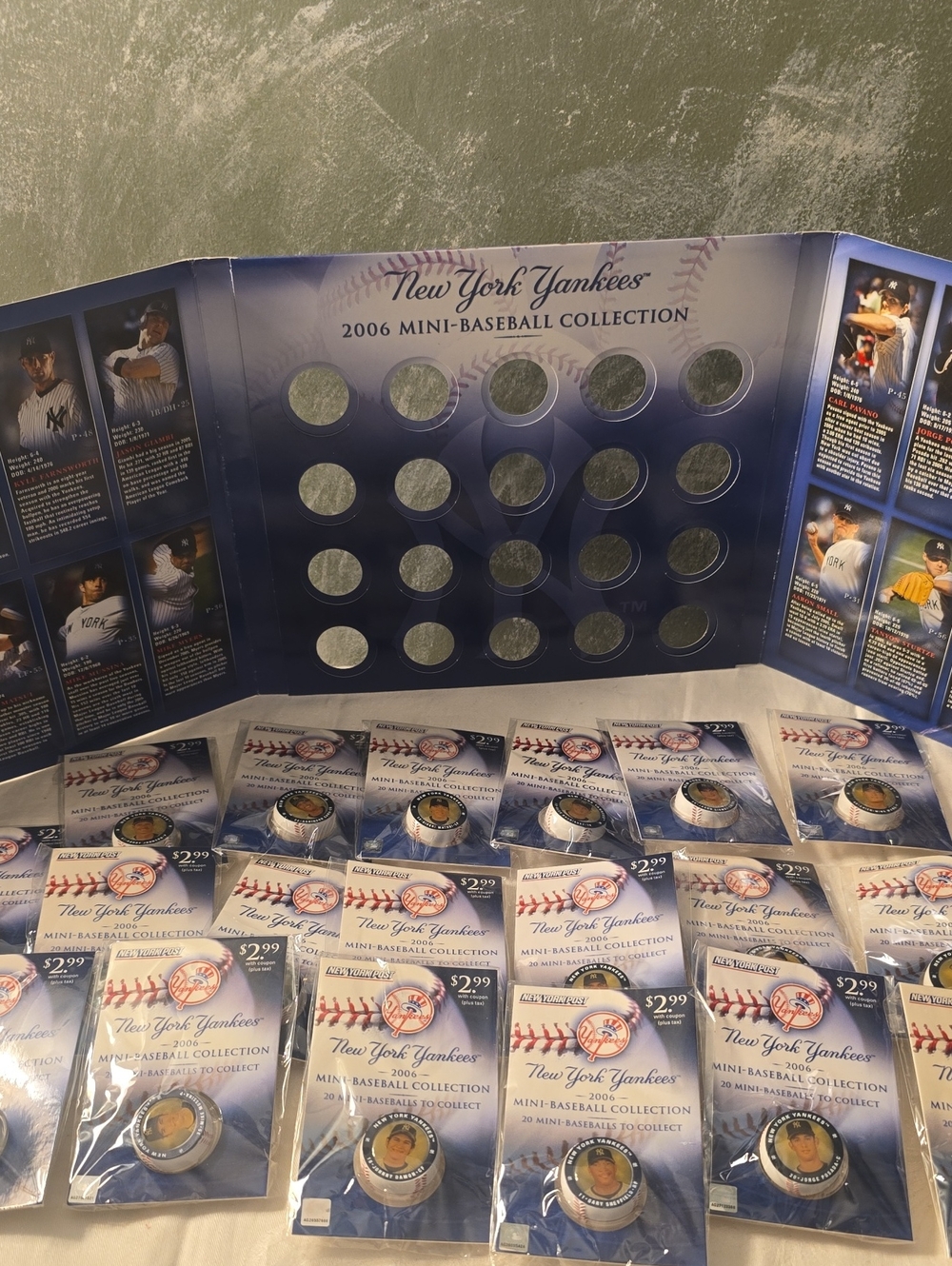 New York Yankees 2006 Mini Baseball Collection, Complete Set, New York Post
